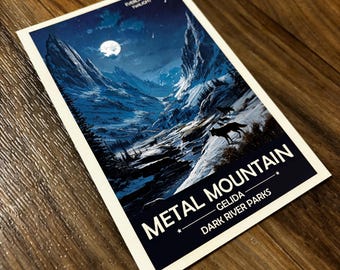 Metalowa Góra | Stado wilków w dolinie tundry | Plakat z fantasy Nature