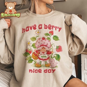 Have A Berry Nice Day Vintage Strawberry Unisex T-Shirt, Vintage Strawberry Tshirt, Retro Cartoon Hoodie, Y2K Shirt, Gift For Her