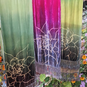 bridesmaid gift custom ombre dyed silk velvet shawls