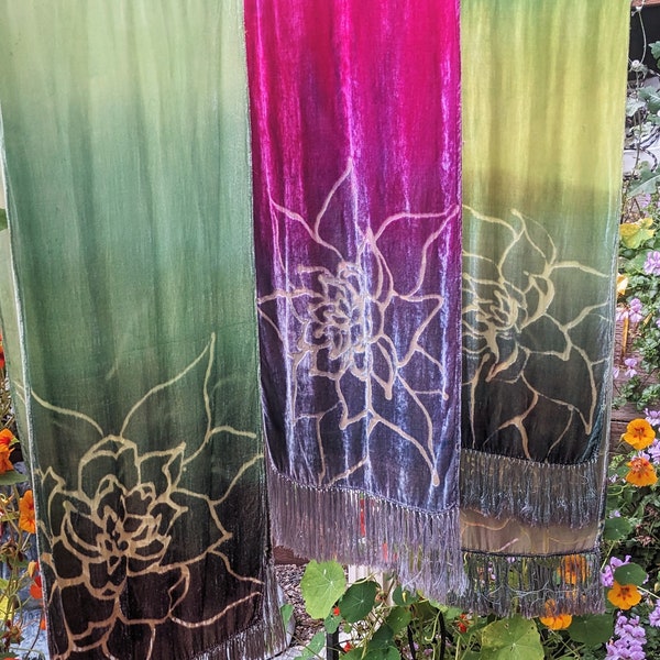 bridesmaid gift custom ombre dyed silk velvet shawls