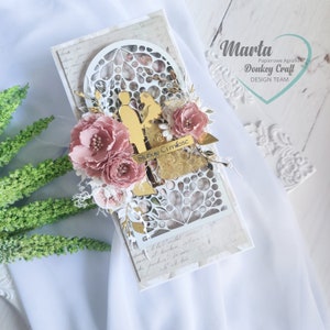 Un biglietto unico per una cerimonia nuziale elegante, i migliori auguri per il matrimonio