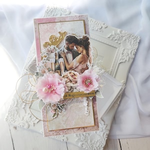 Un biglietto unico per una cerimonia nuziale elegante, i migliori auguri per il matrimonio
