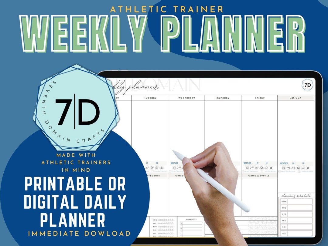 Athletic Training Weekly Planner - Etsy