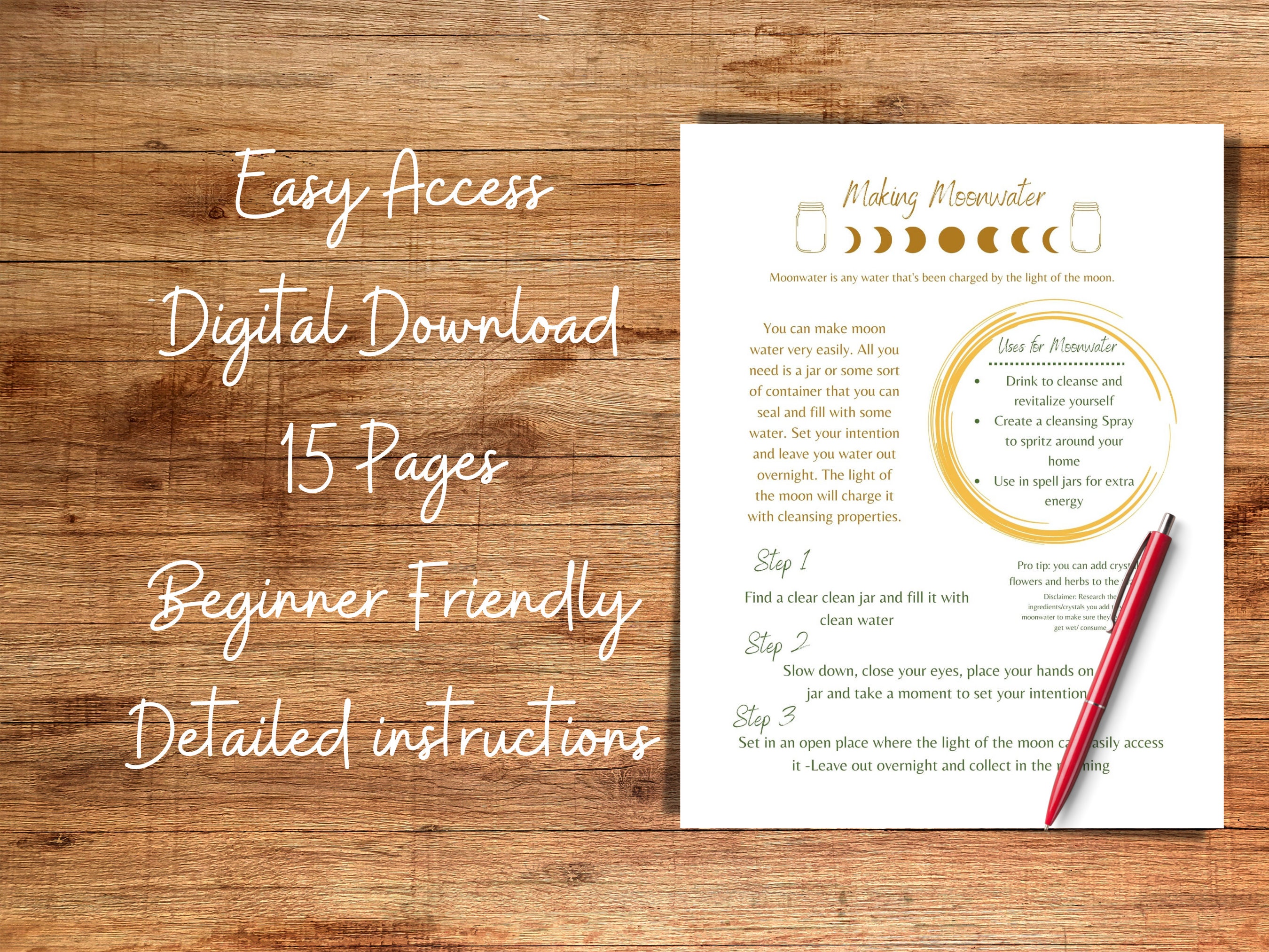 Beginner Witch's Workbook Digital Printout-basic Foundations to ...