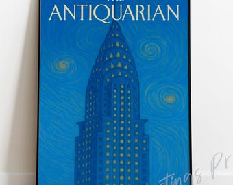 Impresión artística del edificio Chrysler estilo neoyorquino vintage