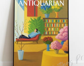 Vintage Magazine Cover Print - New Yorker Style, Office Recliner