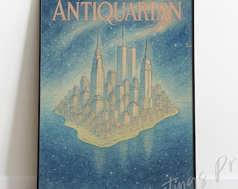 Vintage New Yorker Style Magazine Cover Print – Manhattan Milky Way