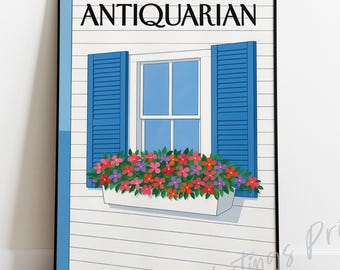 Vintage New Yorker Style Magazine Cover Print – Window Shutters