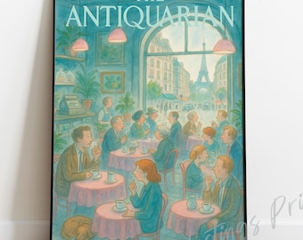 Paris Cafe Print - Vintage New Yorker Style Magazine Cover