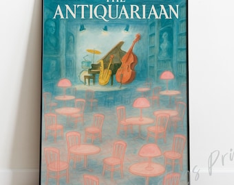 Jazz Cafe New Yorker Style Magazine Cover Print - Vintage Illustration
