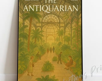 New Yorker Style Botanical Gardens Vintage Magazine Cover Print - Collectible