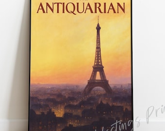 Paris Sunset Print – Vintage New Yorker Style Magazine Cover