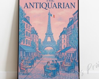Vintage New Yorker Style Magazine Cover Print - Paris Scene
