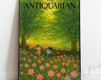 Vintage New Yorker Style Magazine Cover Print – Meadow Flowers Illustration