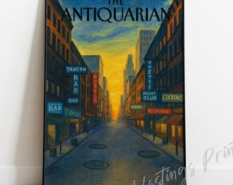 Vintage New Yorker Style Magazine Cover Art Print - Back Alley