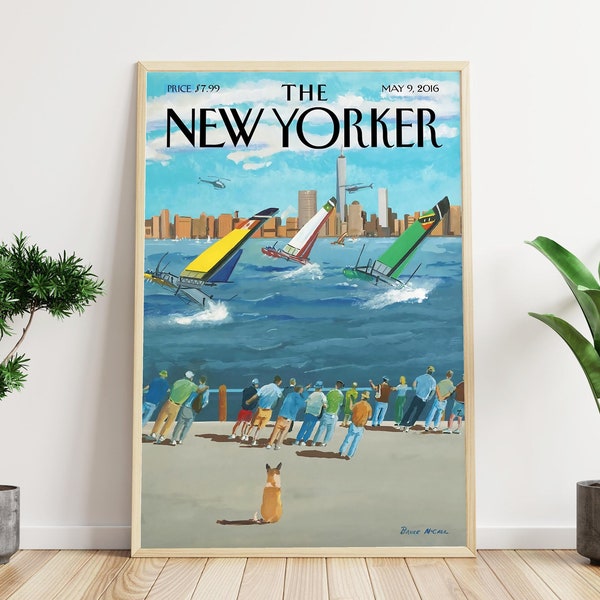 New Yorker Cover Print, 9 mai 2016, Pastel Colourful, Magazine Print, affiche vintage, tendance, rétro, Soft Warm, Bedroom Decor, Gift Idea