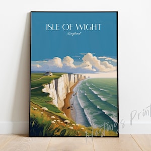 Isle of Wight Travel Print Isle of Wight England Travel Poster, Decor, Wedding gift, Birthday present, Custom Text, Personalised Gift 03