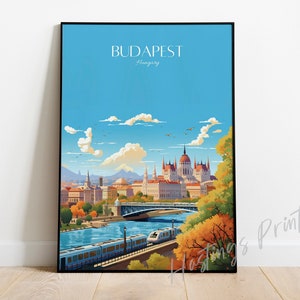 Budapest Hungary Print: Modern Vintage Travel Poster