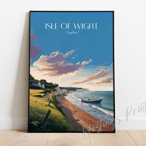 Isle of Wight Travel Print Isle of Wight England Travel Poster, Decor, Wedding gift, Birthday present, Custom Text, Personalised Gift 02