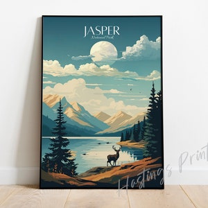 Jasper National Park Travel Poster: Vintage Canada Art Print