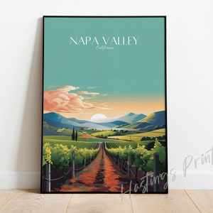 Napa Valley California Travel Print -  vintage, modern, home decor, Wedding gift, Birthday present, Custom Text, Personalised Gift -01