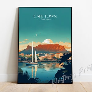 Cape Town Travel Print - Südafrika Reise Poster, modern, Wohndekor, Hochzeitsgeschenk, Geburtstagsgeschenk, benutzerdefinierter Text, personalisiertes Geschenk -03