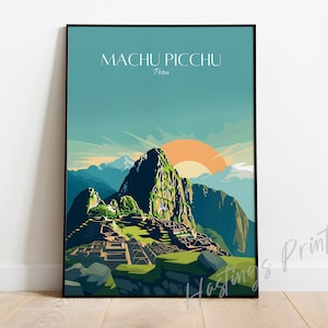 Machu Picchu Travel Print -  Peru Travel Poster, home decor, Wedding gift, Birthday present, Custom Text, Personalised Gift -02