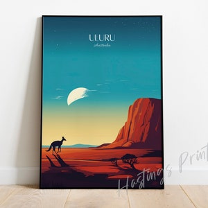 Uluru Australia Travel Poster: Vintage Style Home Decor