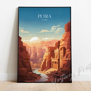 Petra Jordan Travel Print: Modernes Vintage Wohndekor