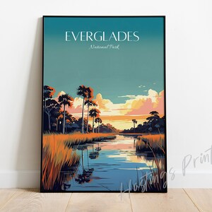 Everglades National Park Travel Poster: Vintage Florida Art Print
