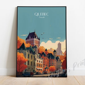 Quebec Canada Travel Print - Quebec Canada Travel Poster, home decor, Wedding gift, Birthday present, Custom Text, Personalised Gift -03