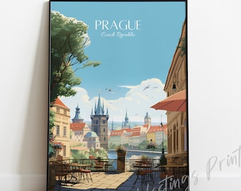 Prague Travel Print: Czech Republic Vintage Home Decor