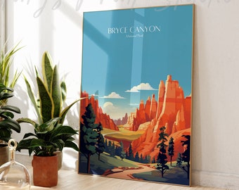 Bryce Canyon National Park Travel Poster: Modern Vintage Home Decor