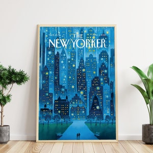 New Yorker Cover Print, April 4, 2022, Pastel Colourful, Magazine Print, Vintage poster, Pink, Blue,Soft Warm, Bedroom Wall Decor, Gift Idea