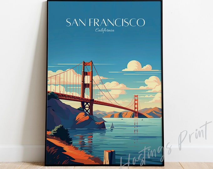 San Francisco Travel Print San Francisco Travel Poster, Home Decor, Wedding gift, Birthday present, Custom Text, Personalised Gift 03