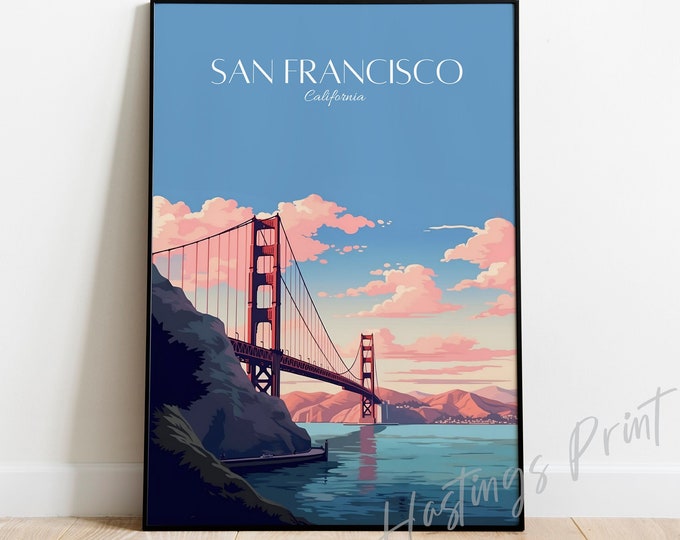 San Francisco Travel Print San Francisco Travel Poster, Home Decor, Wedding gift, Birthday present, Custom Text, Personalised Gift 02