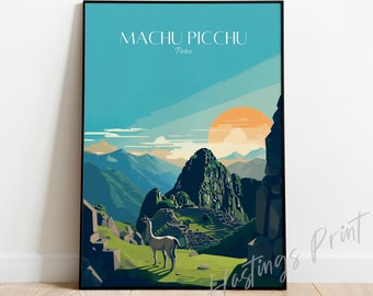 Machu Picchu Travel Print -  Peru Travel Poster, home decor, Wedding gift, Birthday present, Custom Text, Personalised Gift -03