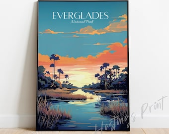 Everglades National Park Travel Poster: Florida Art Print