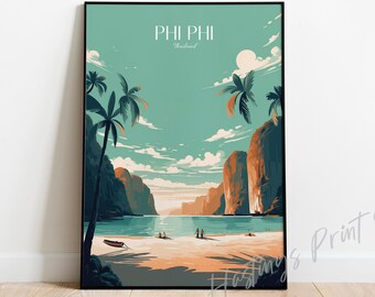 Phi Phi-reisposter Thailand: vintage strandafdruk