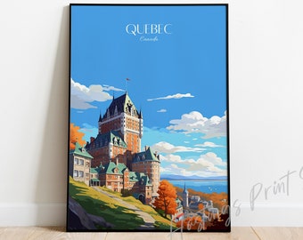 Poster di viaggio di Quebec City: stampa artistica vintage canadese