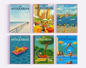 Vintage Magazine Cover Art Prints: New Yorker Style, Set of 6