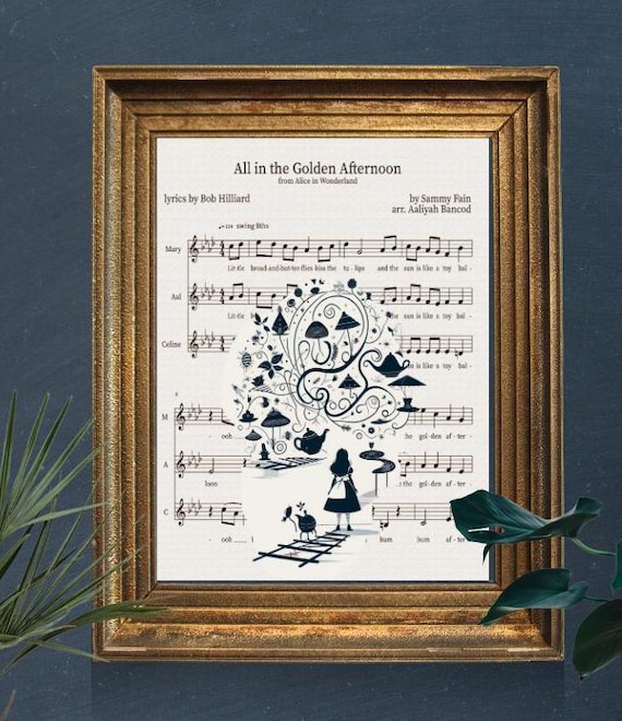 Alice in Wonderland Music Poster: 'golden Afternoon' Vintage Art