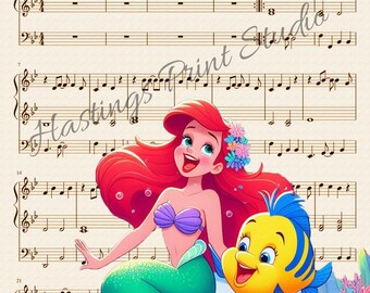 Little Mermaid Music Poster: 'under the Sea' Vintage Art Print - Etsy