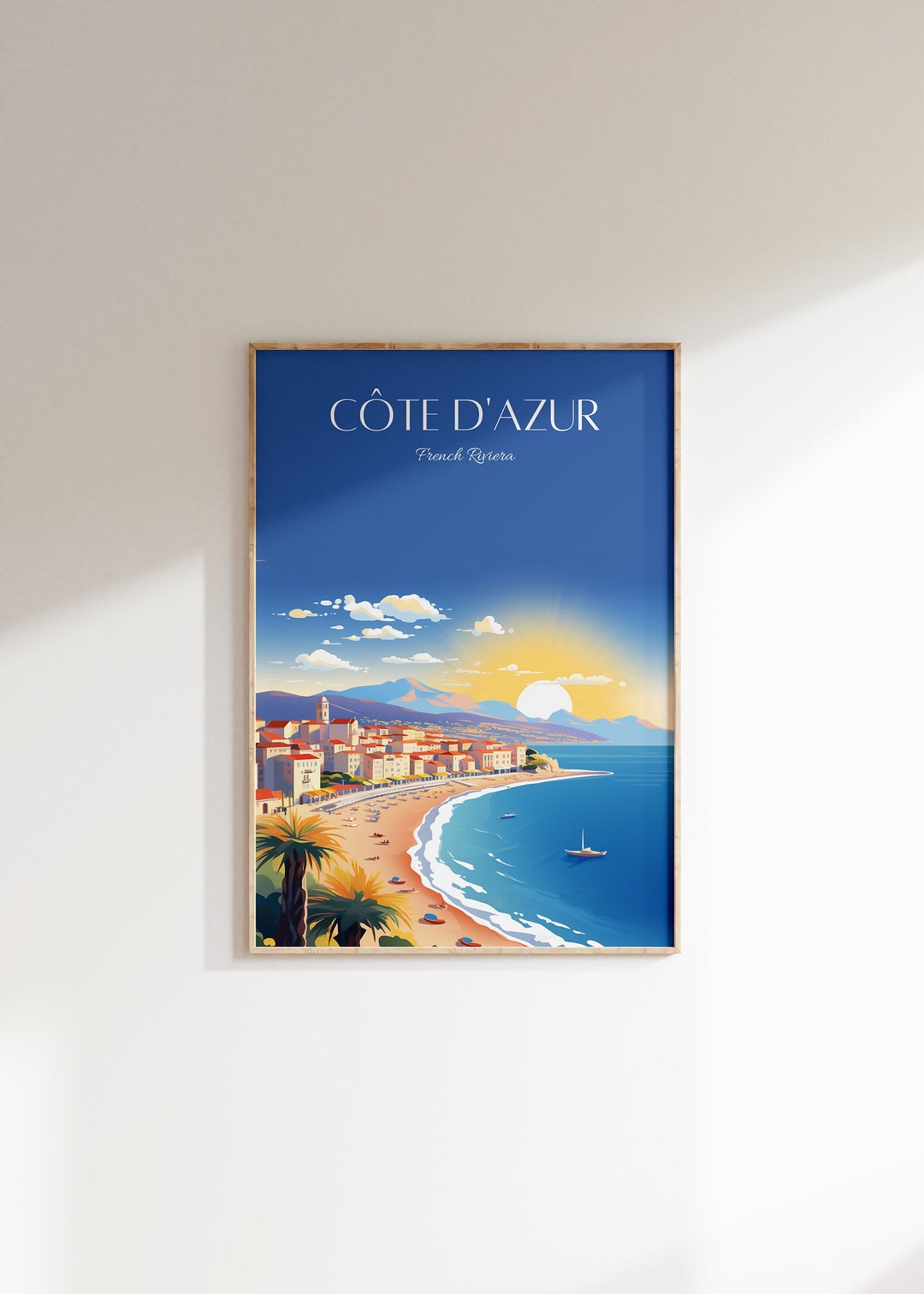 Côte D'azur Print: French Riviera Vintage Travel Poster - Etsy UK