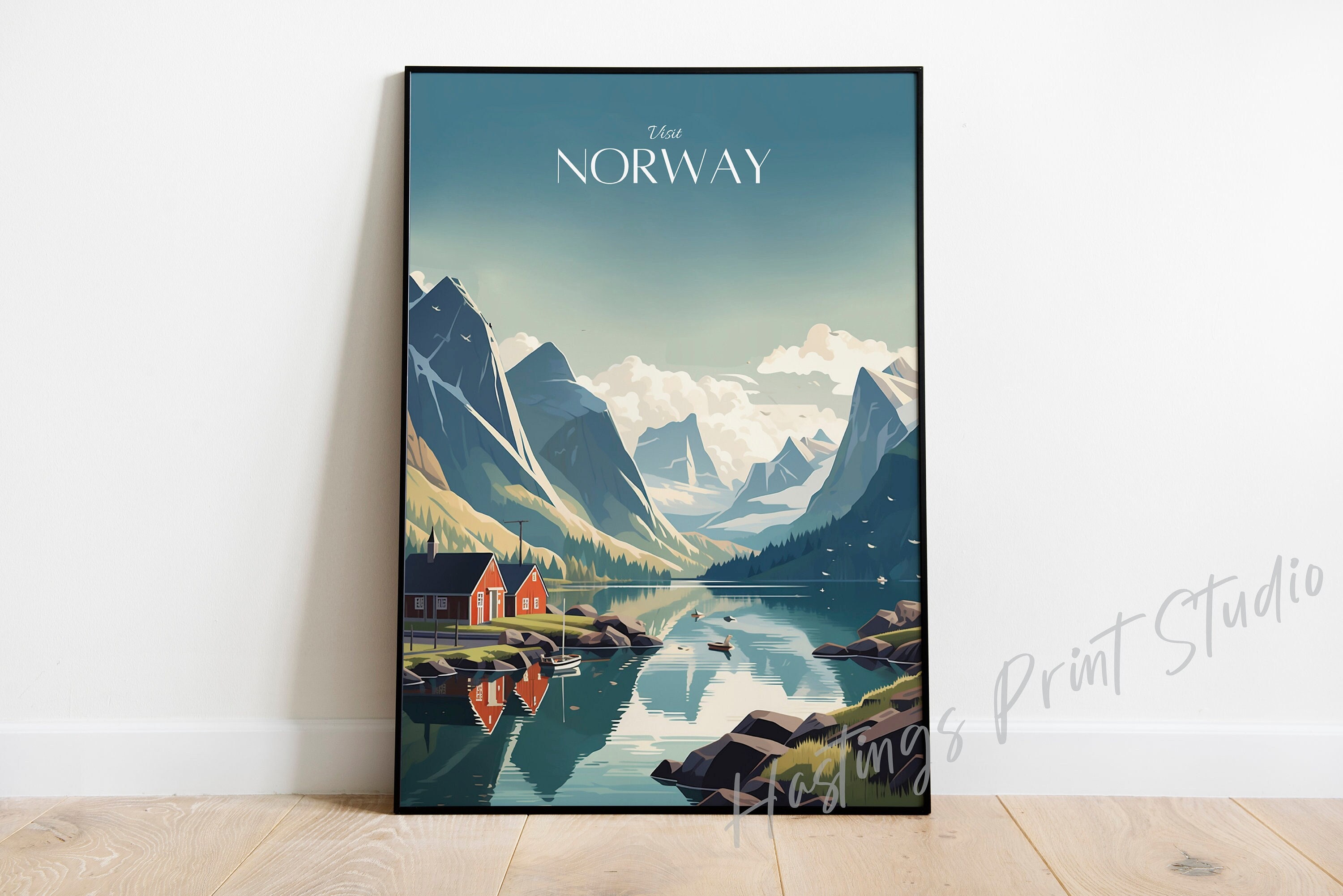 Norway Travel Print - Norway Poster, modern, home decor, Wedding gift, Birthday present, Custom Text, Personalised Gift -02