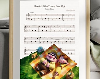Up Movie Music Poster: Married Life Theme, Vintage Art Print