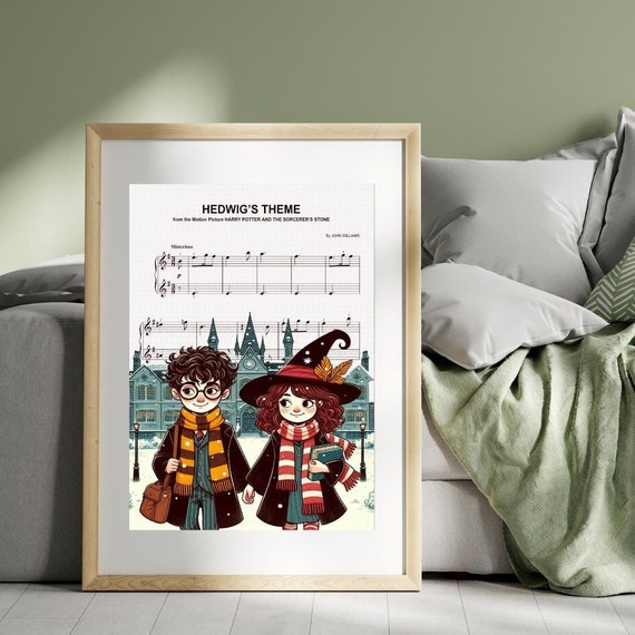 Hedwig's Theme Art Print: Harry Potter Movie Poster, Musical Score
