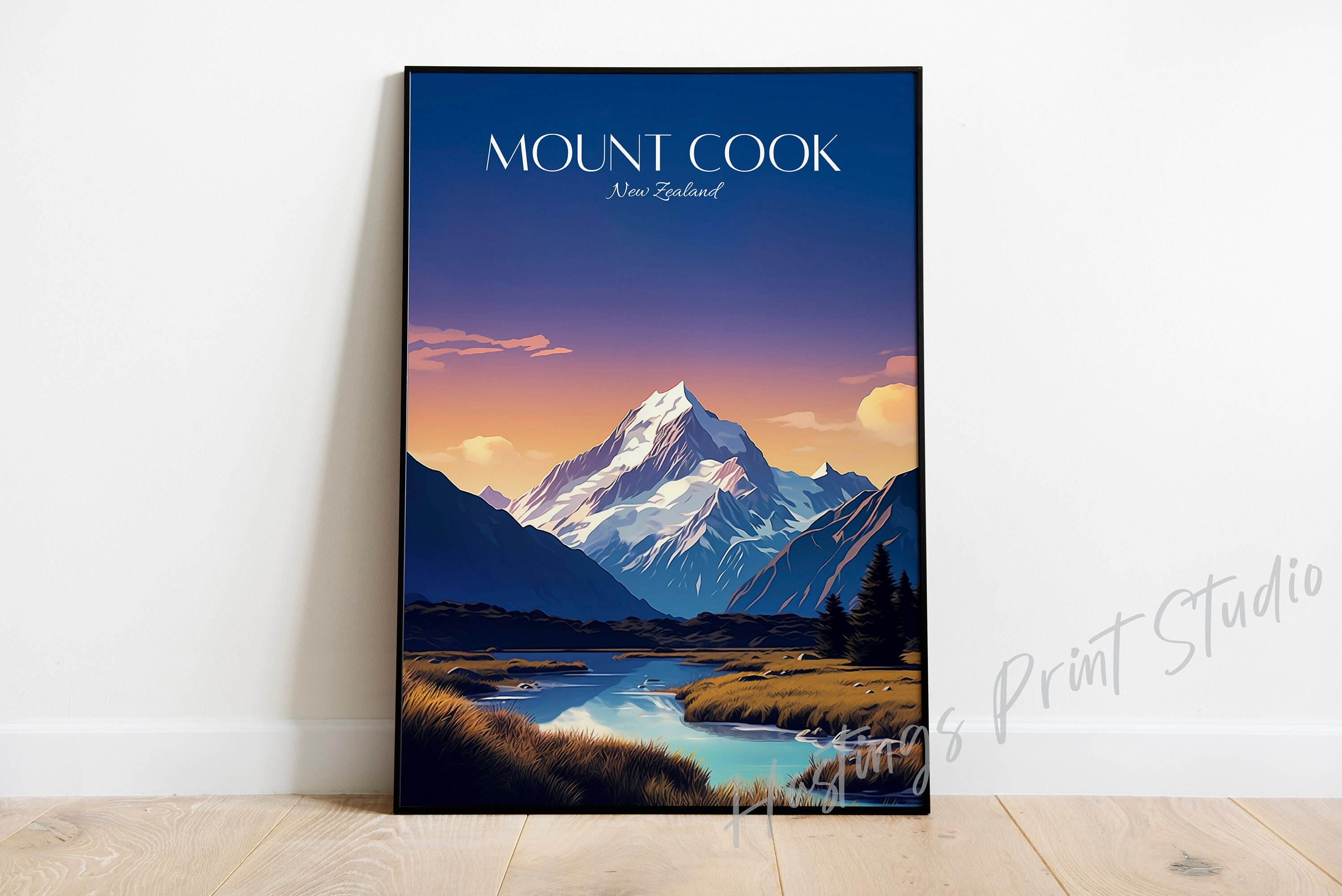 マウントクック旅行ポスター：ニュージーランドのヴィンテージアート