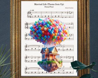 Up Movie Sheet Music Art Print – Married Life Theme