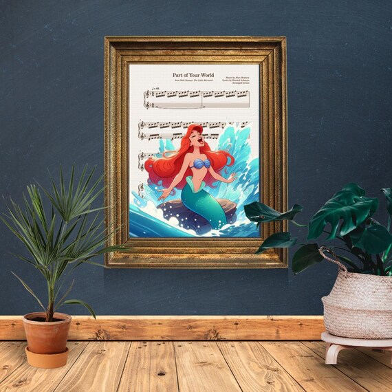Ariel 'part of Your World' Music Poster - the Little Mermaid